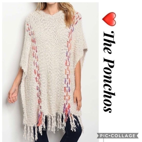 SALE!! Boho Poncho for a Chilly Night - Picture 1 of 4